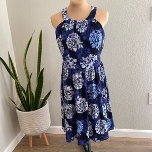Banana Republic Navy Floral Dress Size 10